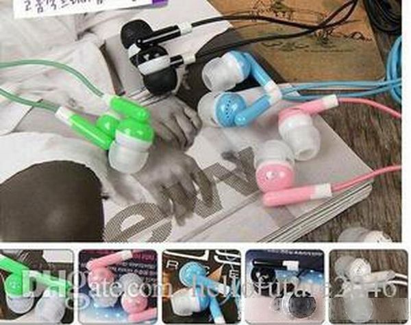 

one time use candy color 3.5mm in ear headphones earphone earbud headset headphone for pc lapmp3 mp4 for phone dhl fedex free