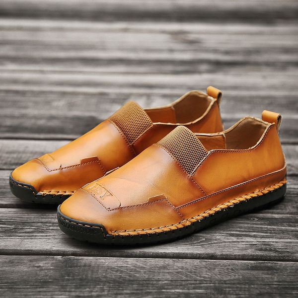 

2020 new men's shoes fashion leather casual shoes men handmade italian style loafers moccasins flats loafers male hc-305, Black