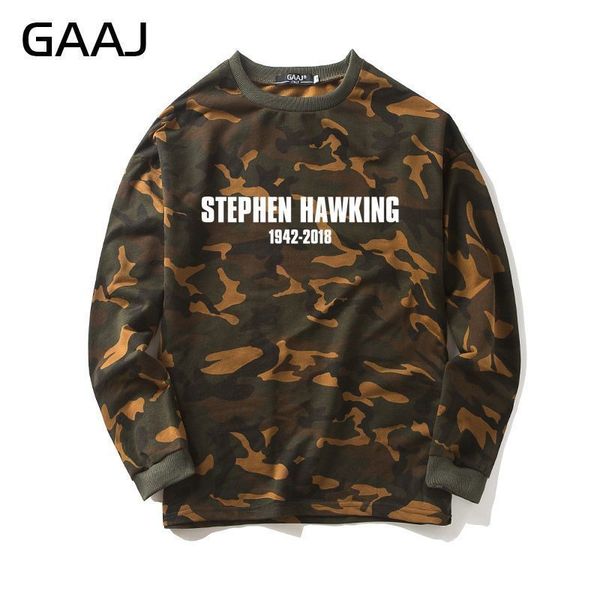 

стивен хокинг 1942-2019 мужского камуфляж толстовка популярной женщина толстовки camo бренд случайного хлопок одежда hom одежды # 405a8, Black