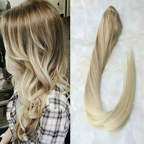 

одна часть клипа в выдвижения волос bordic ombre выметание цвет длинные прямые волосы remy легко носить 3/4 глава 5 клипы, Black