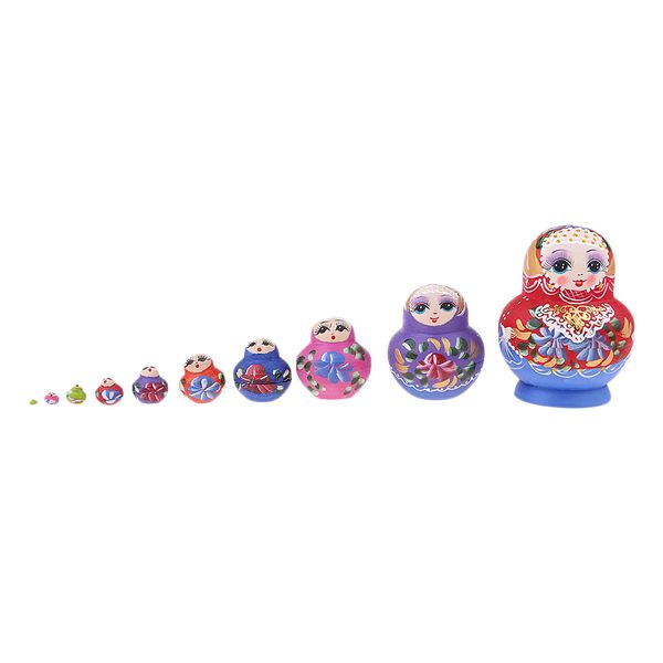 

10pcs russian nesting dolls handcrafted girls russian matryoshka colorful