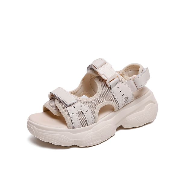 

женщины платформы сандалии sexy open носком моды simple solid color upper удобный нескользящие отдыха женская сандалии, Black