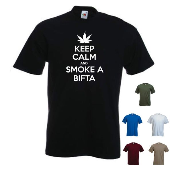 

2020 fashion 'keep calm and smoke a bifta' - funny men's t-shirt tee shirt