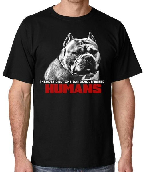 

ban глупые люди не собаки мужская черный pitbull 2019 новый бренд одежды на заказ специальная печать мужчины фото t shirt