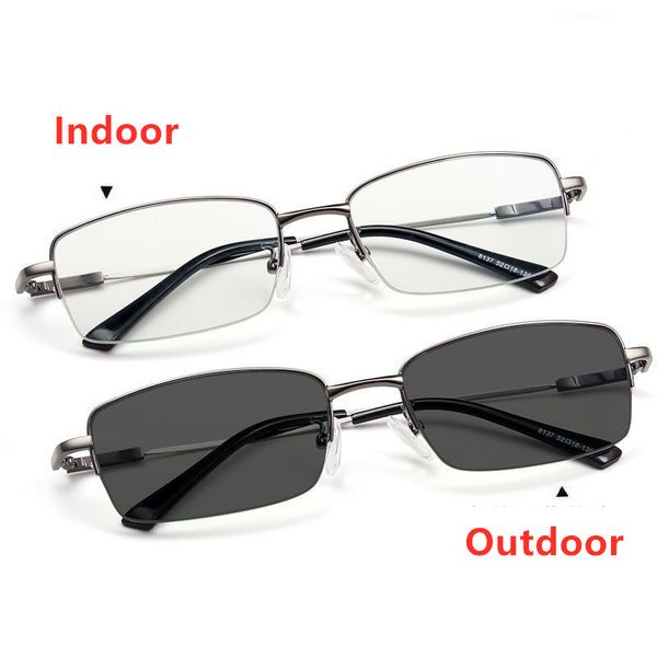 

progressive multifocal reading glasses pchromic outdoor women men glass metal frame presbyopic glasses anti blue light, White;black