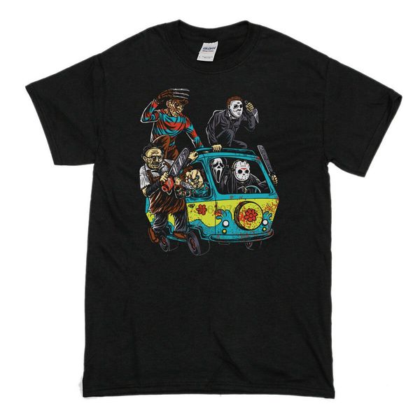 

мужчины хэллоуин футболка massacre mystery machine scooby doo themed костюм