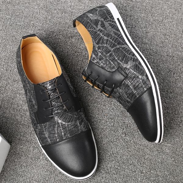 

2020 new overseas trade shoes xxxxxl size mens shoes spot fashion casual shoes fashion stitching contrasting color mens, Black