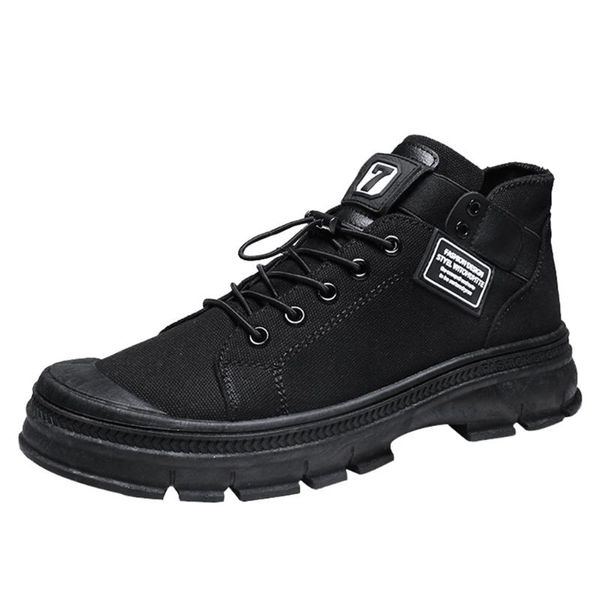 

sagace men's hiking shoes design non-slip wear winter men's trend british versatile tooling high to help casual boots, Black
