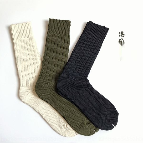 

20 autumn and winter primary color strip long tube line cotton trendy cotton and socks thick needle all-match four-season thick men's s, Black