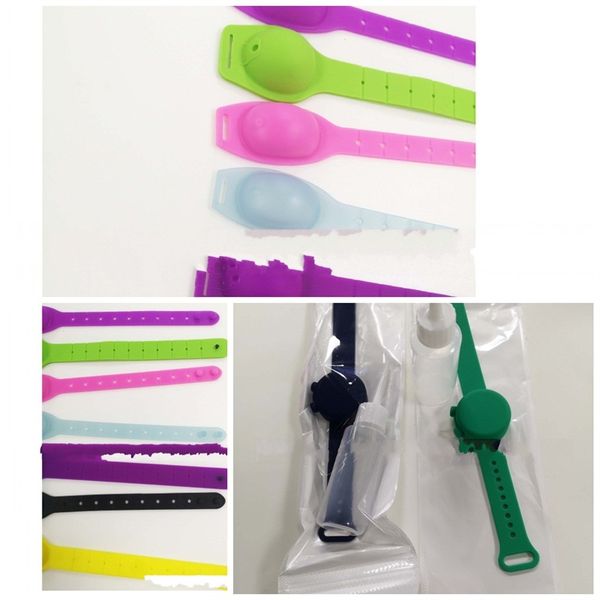 

lady watches popular wristbands hand sanitizer bracelets circular mix colors liquid soap simple style silicone soft 5 5hha f2