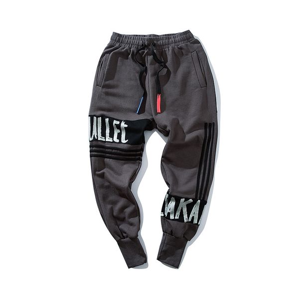 

men's pants spring autumn trousers harem men hip hop dance originally high street stripe print sweatpants track, Black