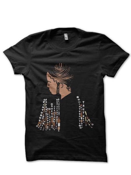 

natural hair black half sleeve t shirt