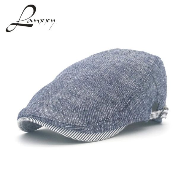

lanxxy cotton gorras planas male beret vintage flat cap boinas berets 2020 new fashion headwear men's hats casquette casual caps, Blue;gray