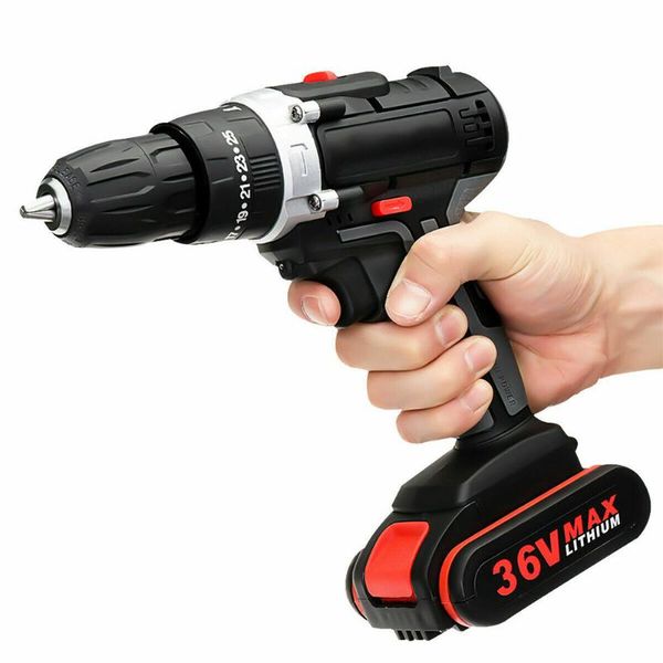 

3in1 2 speed 25 torque power tools rechargeable impact battery powered ergonomic home 36v cordless drill brushless handheld