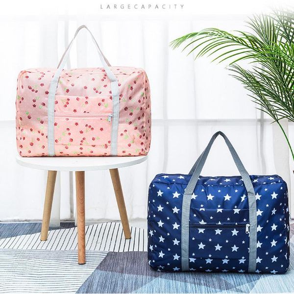 

2020 woman travel bags luxury designer floral print foldable luggage bag home-storage-bag weekend overnight carryon handbag pink