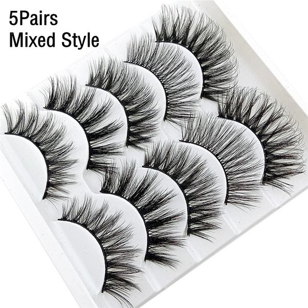 

false eyelashes 5 pairs 3d long extension natural look lashes women eyes makeup beauty tools