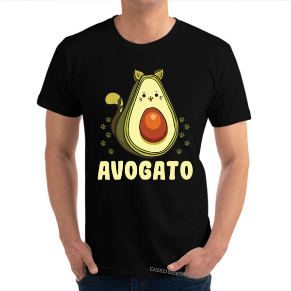 

avogato mix of cat and avocado men's t-shirts casual printed & tees pure cotton o neck casual tshirts summer wholesale