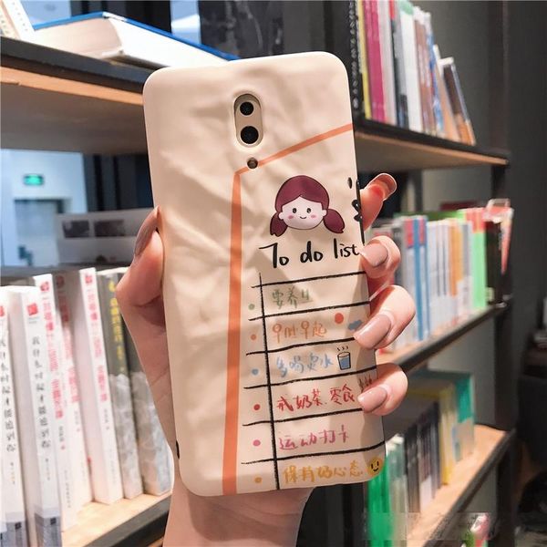 

creative pleated girl ren0 with text list mobile phone shell r17/r11/r15/r11s all-inclusive silicone soft case a73ta79 cartoon k1 girls hear