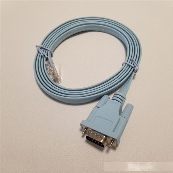 

10pcs/lot rj45 male to db9 rs232 male serial port adapter data extension cable blue 1.5m