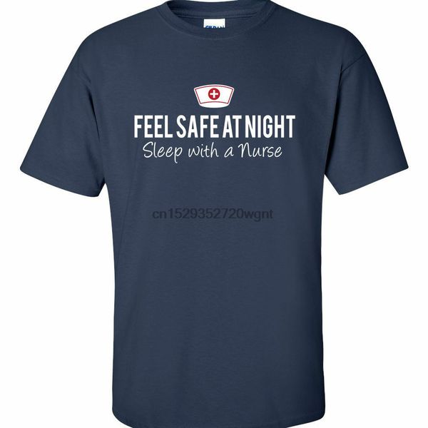 

graphic t-shirt feel safe sleep with a nurse funny humor tee humor funny tee