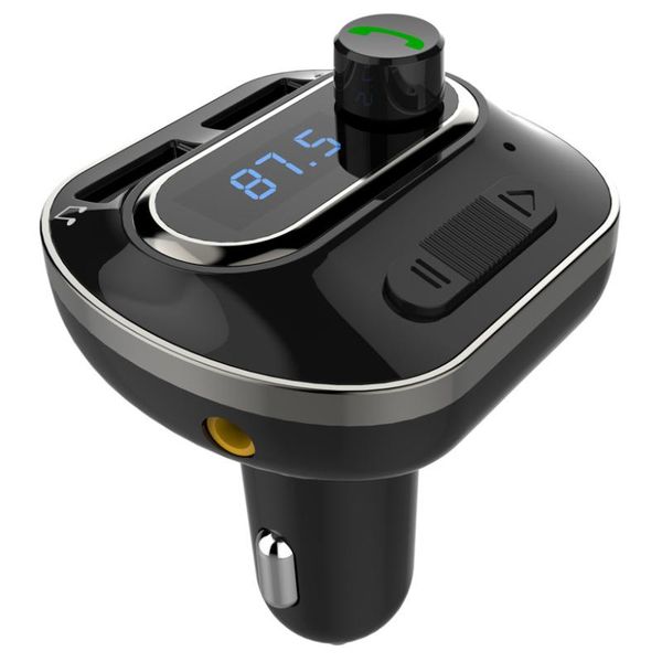 

yasokro fm transmitter aux modulator yst19 hands-calling mp3/wma play voltage detection dual usb charger bluetooth car kit
