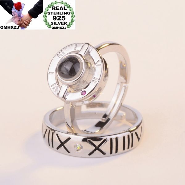 

omhxzj wholesale european fashion woman man lovers party birthday gift love projecting zircon 925 sterling silver ring rr847, Golden;silver
