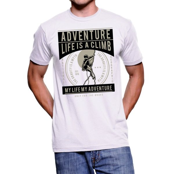 

2020 summer new brand t shirt men hip hop men t-shirt casual fitness t - shirt uomo life is a climb vintage illustration t shir