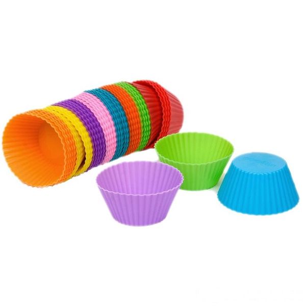 

7cm silicone muffin cupcake mould cupcake mold maker reusable cake mold nonstick heat-resistant muffin pans chocolate candy molds