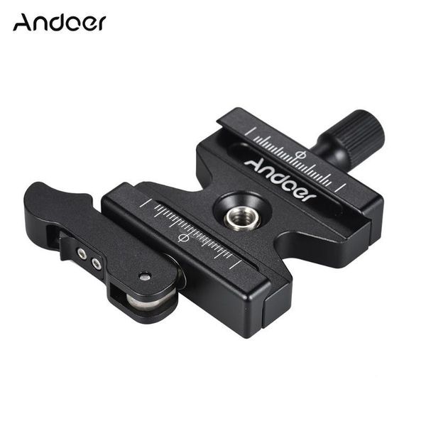

andoer cl-50ls quick release clamp w/ adjustable lever knob-type 1/4 & 3/8 screw hole compatible for arca swiss standard