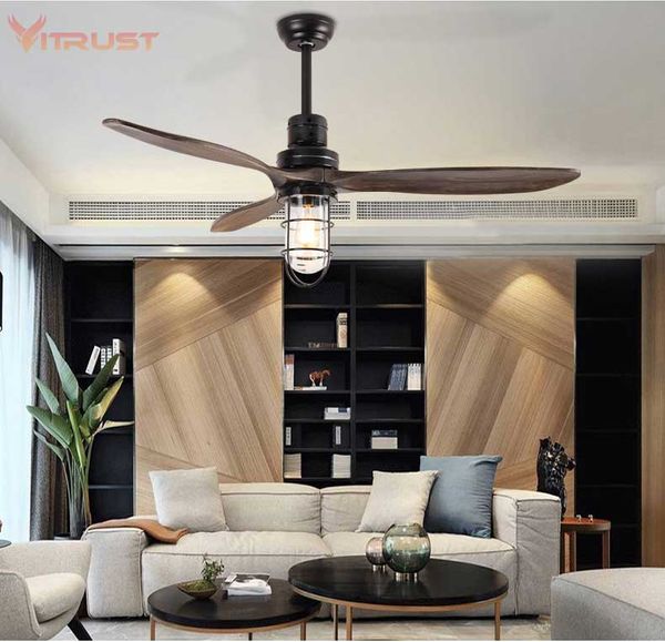 

electric fans 52 inch wooden ceiling fan industrial retro with lights and remote vintage indoor