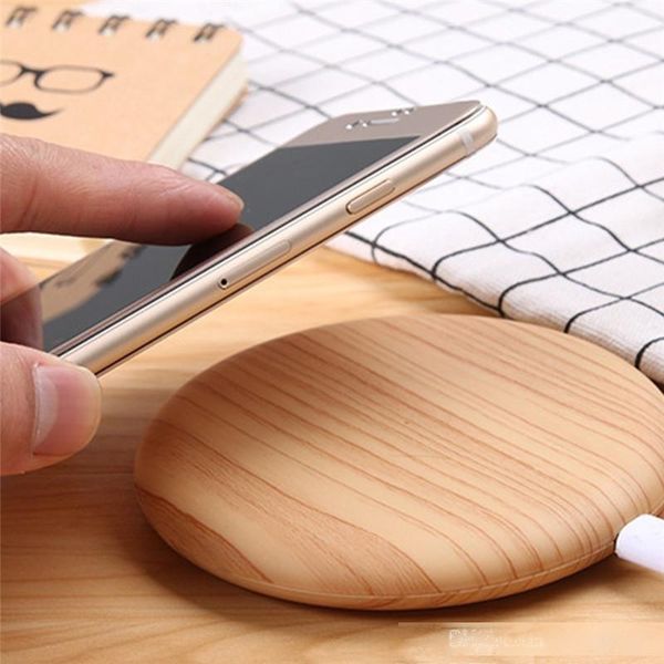 

buyincoins bamboo wood wireless charger charging dock power pad for iphone xs max xr 8 7 samsung s6 edge