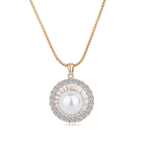 

pendant necklaces 2021 fashion cubic zirconia pearl necklace for women, Silver