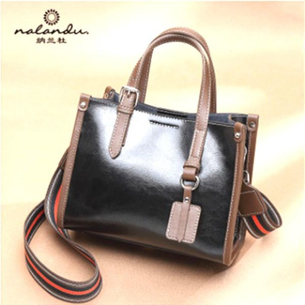 

H58 Nalandu Fashion genuine leather handbag 2020 new female bag large capacity leather retro messenger bag