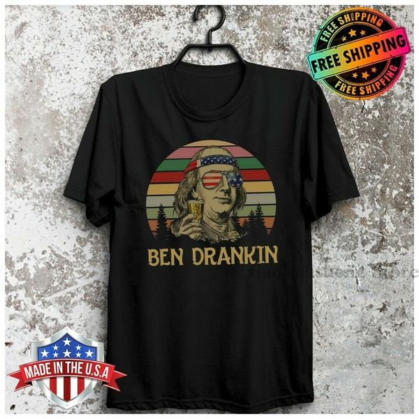 

hip drinking shirt ben drankin vintage t-shirt 4th of july shirt s-6xl tee 100% cotton men t shirt women tee