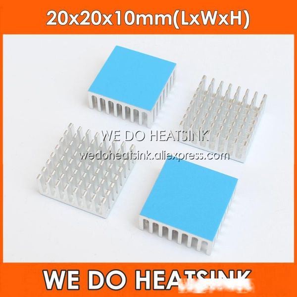 

we do heatsink 20x20x10mm aluminum slotted heatsink radiator heat sink cooler with thermal adhesive double sided tapes pad