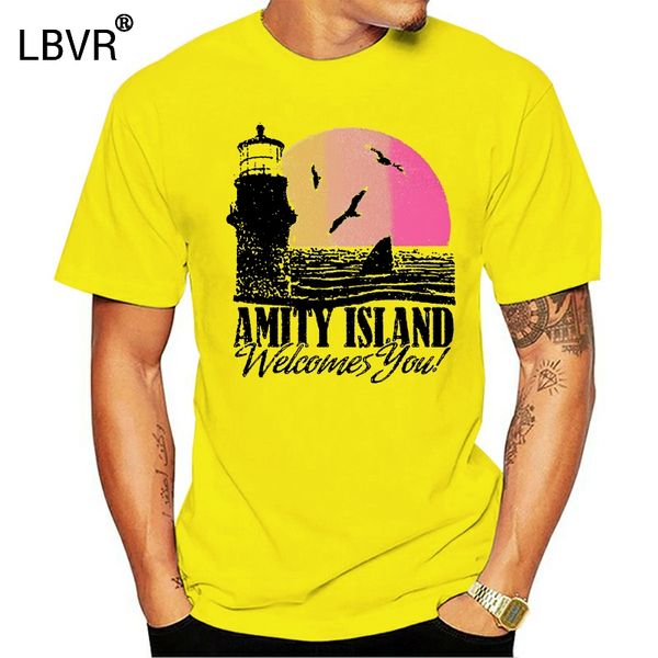 

amity island welcomes you jaws 70s film quints movie vintage retro tshirt 402