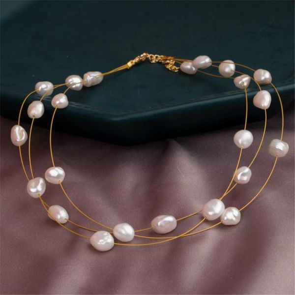 

chains yknrbph14k baroque pearl necklace s925 sterling silver women's wedding /party gift jewelry