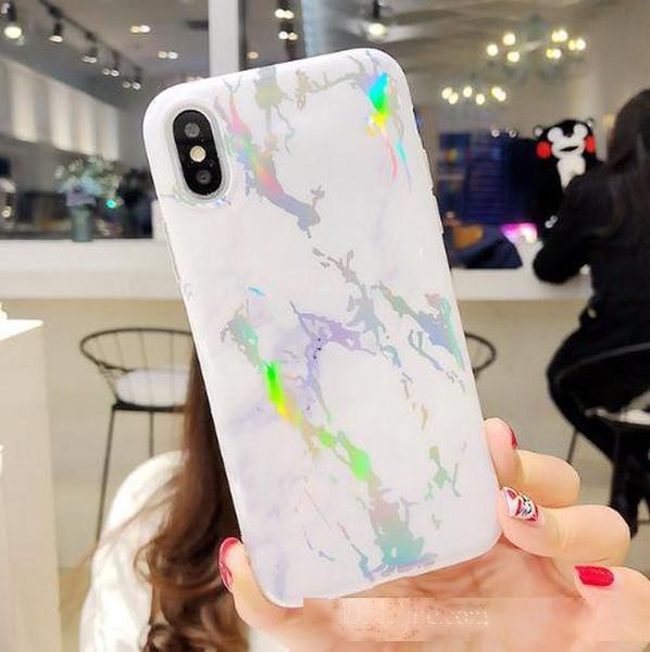 

luxury laser plating marble pattern solf tpu silicone full protect case back cover phone for iphone 6 6s 7 8 plus x 10 cases