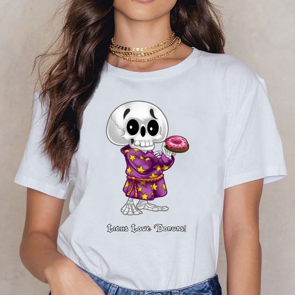 

t shirt women lichs love donuts womens organic comic inscriptions cotton female shirt