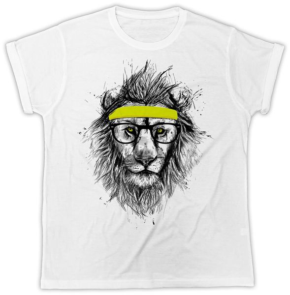 

смешные лев солнцезащитные очки прохладный ретро подарок на день рождения слоган mens t shirt custom напечатаны футболочку