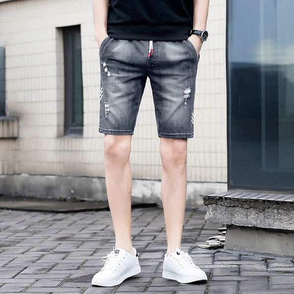 

2020 new men's casual fashion korean style and trendy versatile summer 2020 new men's denim casual fashion korean style shorts and, Blue