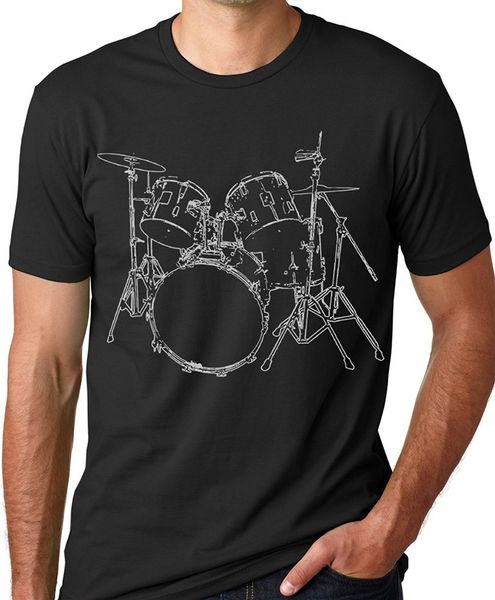 

2019 new summer cool tee shirt drums t-shirt artistic design drummer tee cotton t-shirt