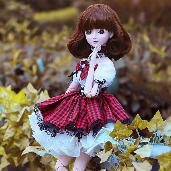 

1/3 bjd fancy 2-layered plaid dress and neckerchief clothes for 60cm fairy night lolita doll sd luts dot