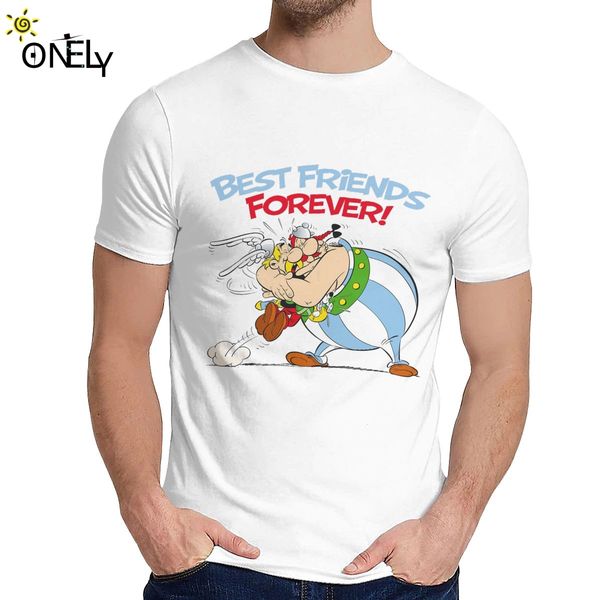 

man's tee shirt friends forever t shirt asterix and obelix good cotton harajuku man's o-neck retro la camiseta
