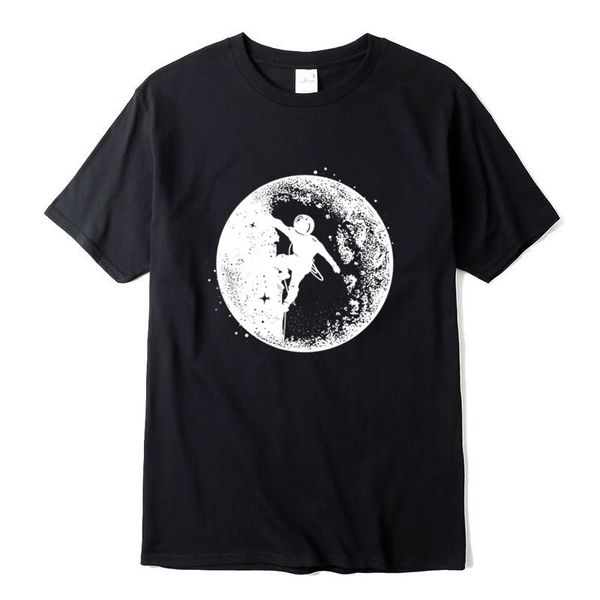 

xin yi men's t-shirt100% cotton casual short sleeve astronaut space climbing print o-neck knitted comfortable fabric men t-shirt
