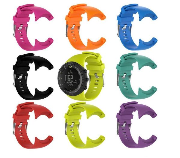 

silicone replacement wrist band strap for suunto core all black sports watch