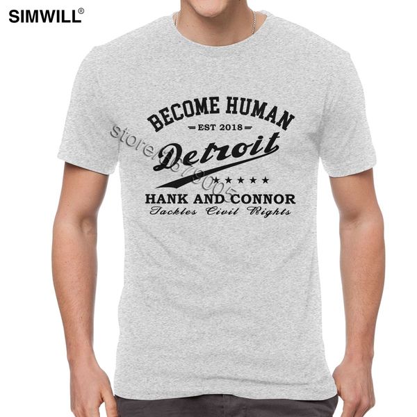 

stylish detroit become human tees shirts for men summer eco cotton t shirts crew neck short sleeve hank and connor tshirts