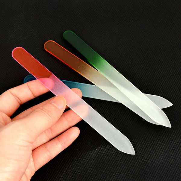 

6 color professional nail files durable polished grit gradient rainbow glass nail art accessories sandpaper file nail art tools