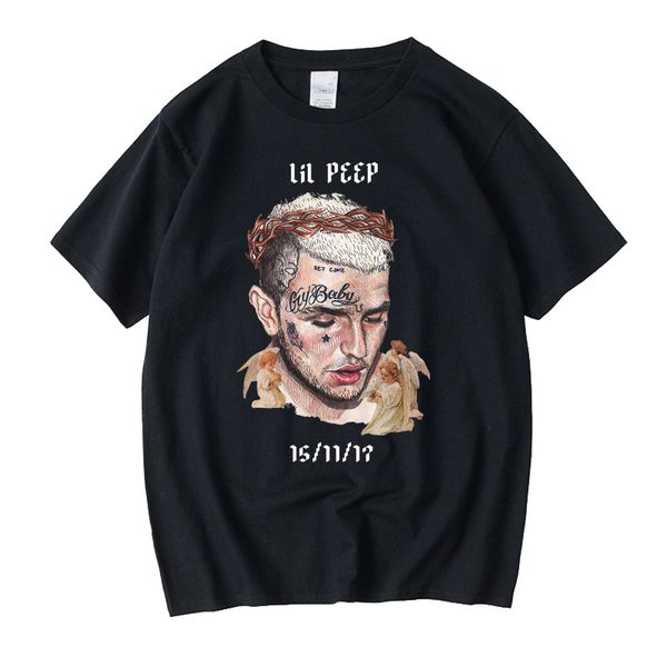 

новая футболка lil peep печать мужчины отдых с коротким рукавом футболки soft cotton hip hop streetwear boy / девушки lil peep rap поклонник