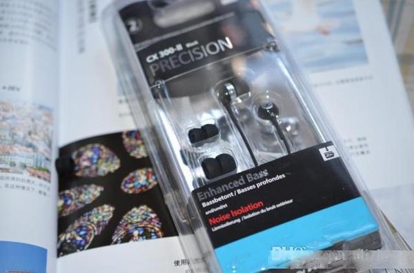 

cx300-ii in-ear headphones precision bass-driven canal earbuds noise isolating deep bass - black/silver with retail box us02